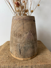 Load image into Gallery viewer, Textured Vintage Handmade Wooden Pot
