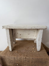 Load image into Gallery viewer, French Vintage Chippy White Stool
