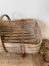 Load image into Gallery viewer, French Vintage Wooden Slatted Basket
