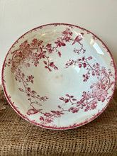 Load image into Gallery viewer, Large French Pinky Red Transferware Bowl
