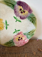 Load image into Gallery viewer, French Vintage Majolica Pansy Plate
