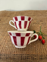 Load image into Gallery viewer, Pair of French Deep Red Digoin Vintage Cups
