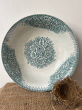 Load image into Gallery viewer, French Greeny Blue  Transferware Large Wash Bowl
