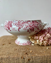 Load image into Gallery viewer, French Pink Ironstone Floral Soupiere

