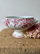 Load image into Gallery viewer, French Pink Ironstone Floral Soupiere
