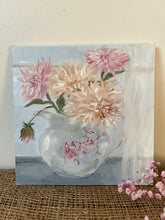 Load image into Gallery viewer, Beautiful Frilly Dahlia Oil Painting
