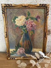 Load image into Gallery viewer, Stunning French Rose Floral Vintage Oil Painting
