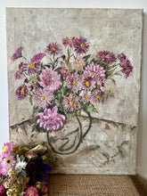 Load image into Gallery viewer, Stunning Michaelmas Daisy Oil on Canvas
