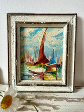 Load image into Gallery viewer, French Vintage Seascape Yacht Oil on Canvas
