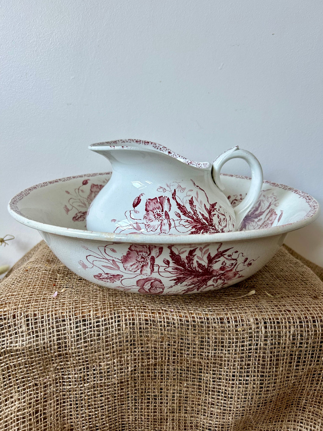 Fabulous French Floral Jug and Large Washbowl