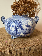 Load image into Gallery viewer, Blue and White Vintage Pot / Urn
