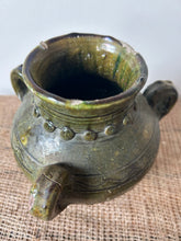 Load image into Gallery viewer, Unusual French Green Triple Handled Pot
