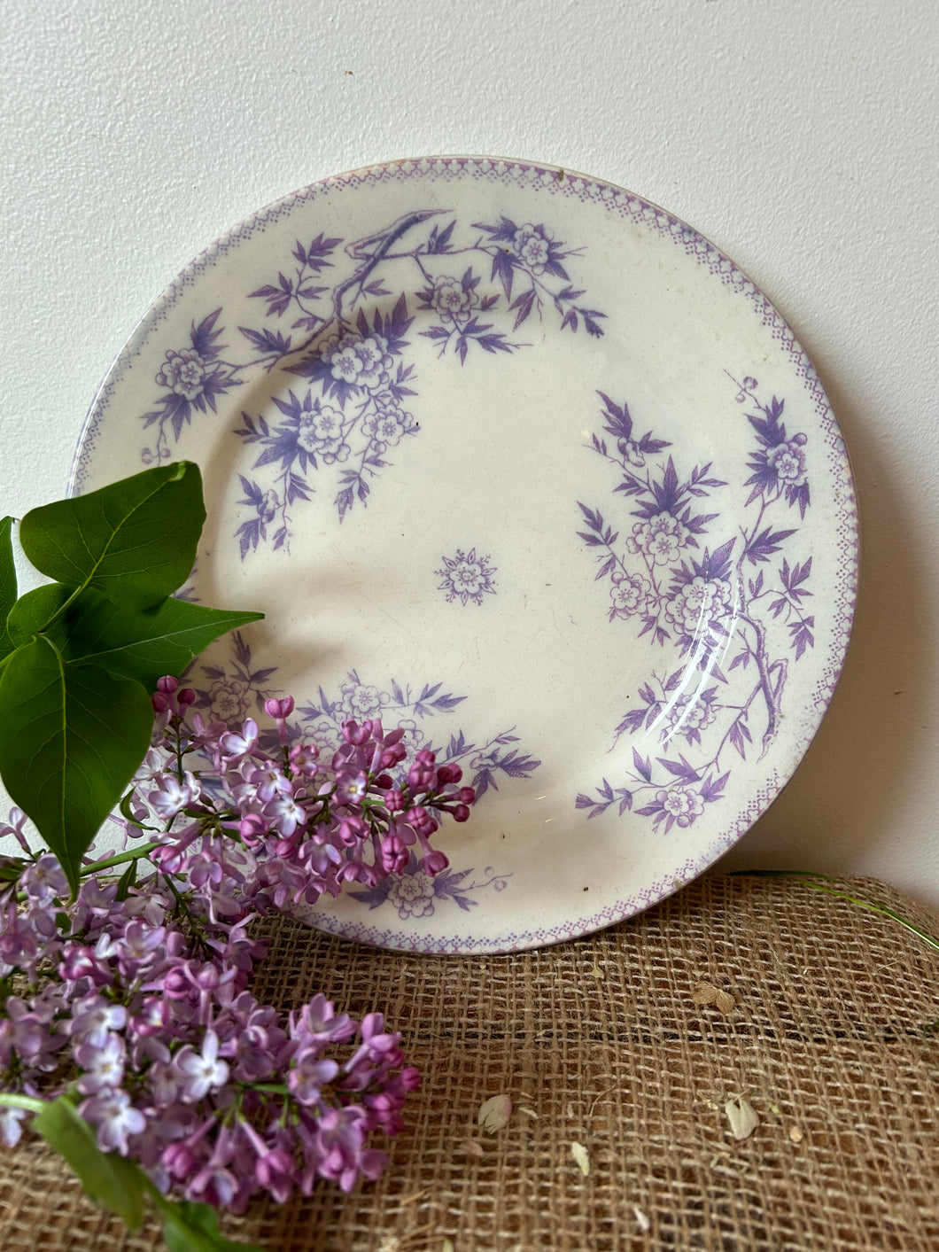 French Purply Transferware Plate