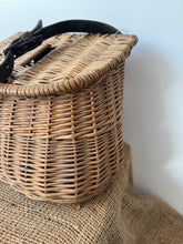 Load image into Gallery viewer, French Vintage Wicker Fishing Creel
