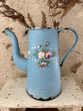 Load image into Gallery viewer, Very Rustic French Sky Blue Enamel Coffee Pot
