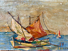 Load image into Gallery viewer, French Vintage Sailing Boat Oil on Canvas
