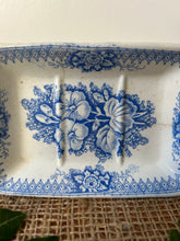 Load image into Gallery viewer, Blue and White Ironstone Soapdish
