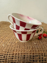 Load image into Gallery viewer, Pair of French Deep Red Digoin Vintage Cups
