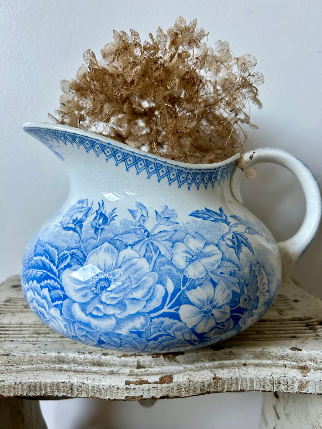 French Blue and White Jug