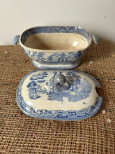 Load image into Gallery viewer, Vintage Buttery Blue and White Lidded Pot
