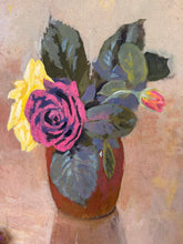Load image into Gallery viewer, Simple Vintage Rose Oil and Pastel Painting
