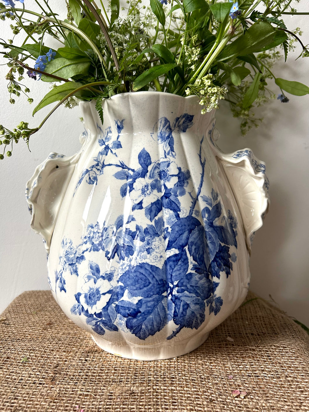 Huge Vintage Blue and White Pot/Vase