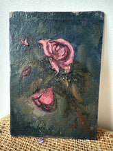 Load image into Gallery viewer, Dark Pink Roses Oil on Canvas on Board
