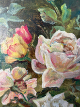 Load image into Gallery viewer, Vintage French Roses Oil on Board
