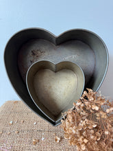 Load image into Gallery viewer, Pair of Vintage Metal Heart Shaped Tins

