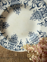 Load image into Gallery viewer, French Dark Blue Transferware Plate
