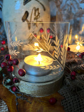 Load image into Gallery viewer, Beautiful Fern Etched Glass Candle Holder
