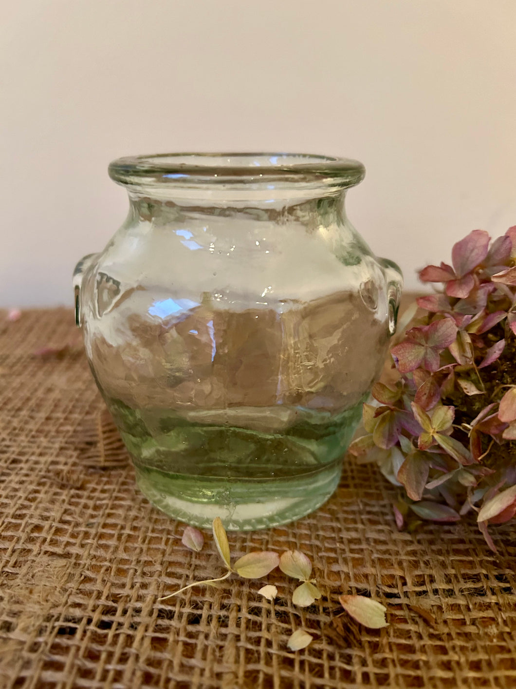 French Green Glass Confit Pot