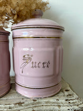 Load image into Gallery viewer, Set of 5 French Pink Enamel Canisters
