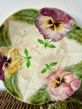 Load image into Gallery viewer, French Majolica Vintage Pansy Plate
