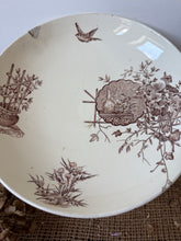 Load image into Gallery viewer, French Vintage Large Brown Transferware Raised Compote
