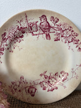 Load image into Gallery viewer, French Buttery and Crazed Pink Transferware Plate
