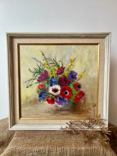 Load image into Gallery viewer, Beautiful Vintage Framed Oil on Canvas Anemones
