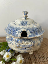 Load image into Gallery viewer, Vintage Blue and White Lidded Pot
