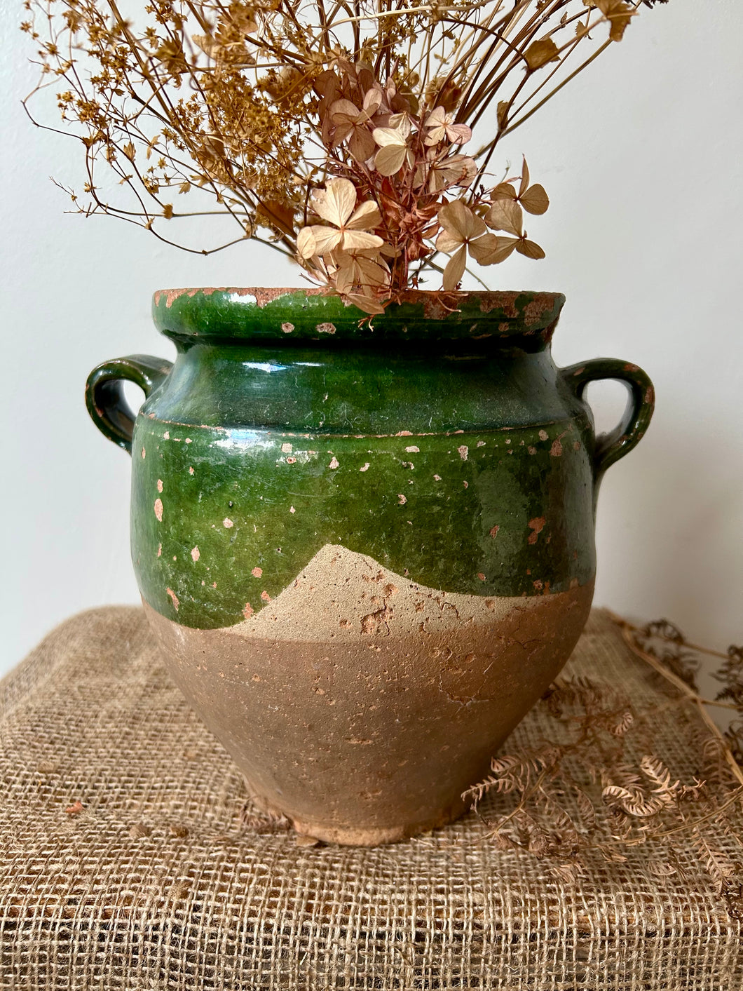 French Green Glaze Confit Pot