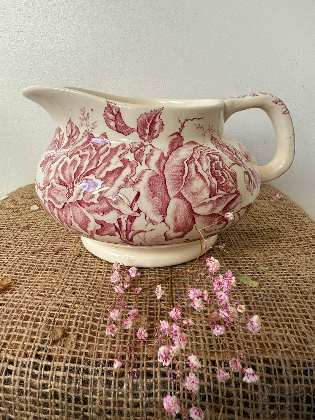 Gorgeous French Vintage Pink Rose Jug