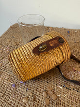 Load image into Gallery viewer, Vintage Wicker Strapped Glass Water Carrier

