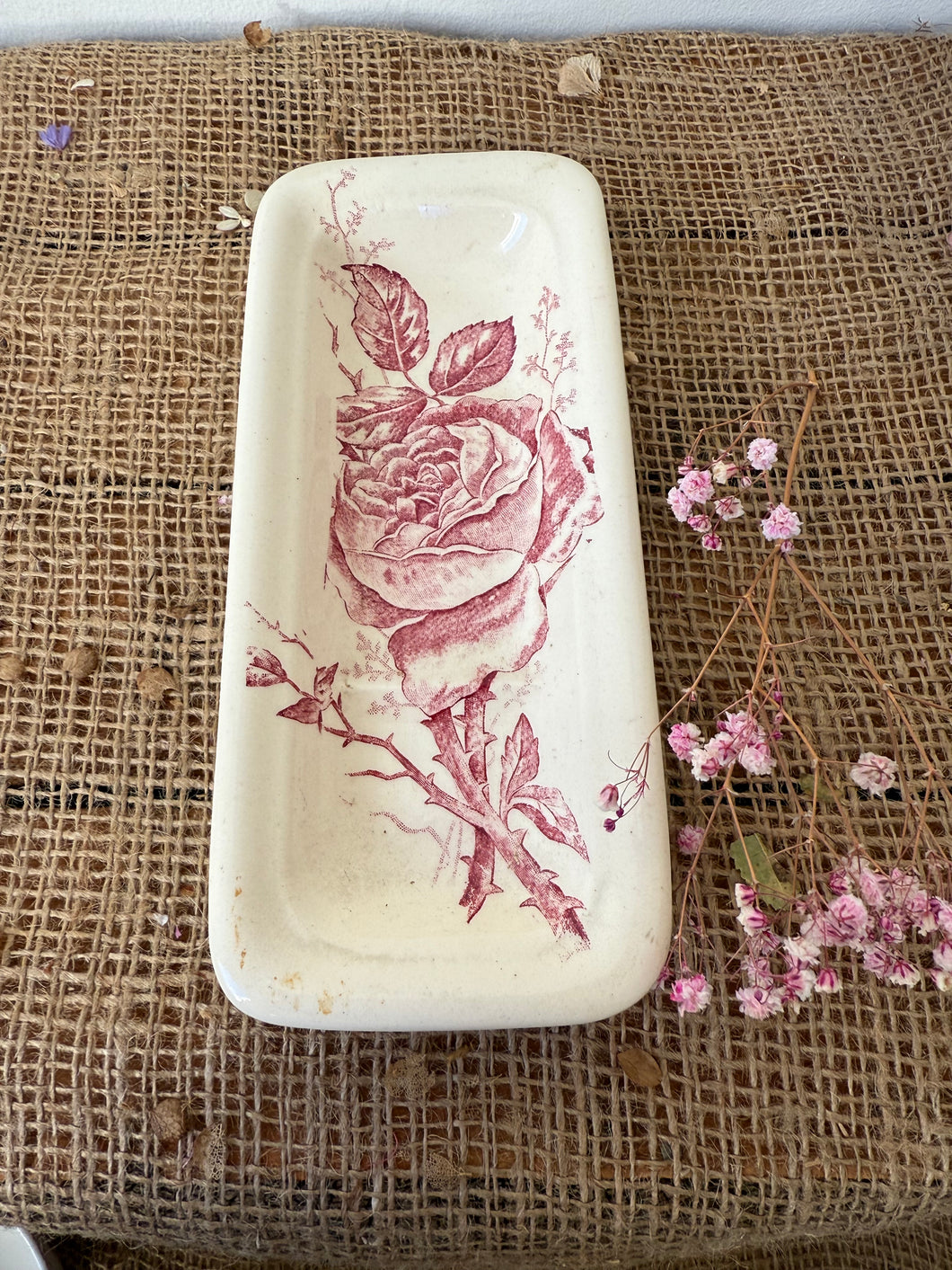 Lovely French Pink Rose Soap Dish