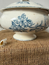 Load image into Gallery viewer, French Gentle Blue and White Bird Soupiere
