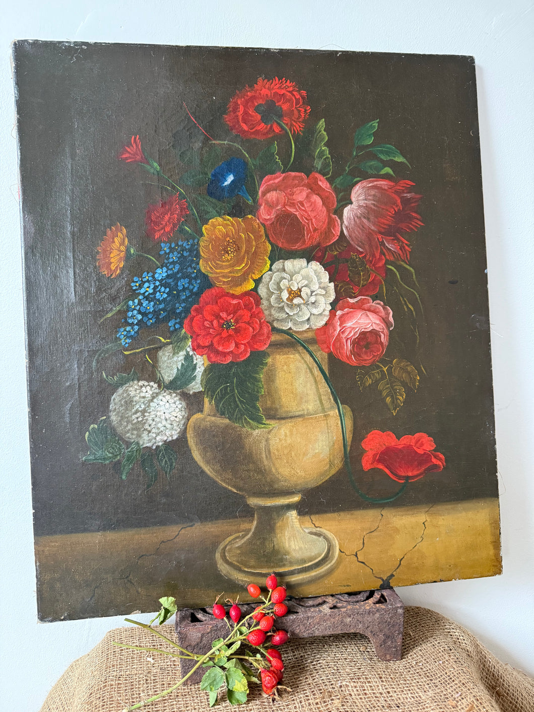 Stunning French Floral Oil on Canvas