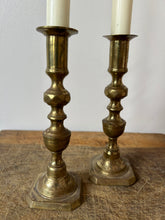 Load image into Gallery viewer, Pair of Brass Vintage Candlesticks
