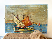 Load image into Gallery viewer, French Vintage Sailing Boat Oil on Canvas
