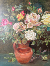 Load image into Gallery viewer, Vintage French Roses Oil on Board
