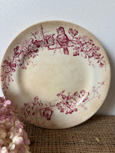 Load image into Gallery viewer, French Buttery and Crazed Pink Transferware Plate
