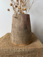 Load image into Gallery viewer, Textured Vintage Handmade Wooden Pot
