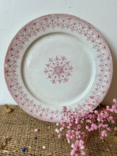 Load image into Gallery viewer, Pretty French Pink and White Ironstone Plate
